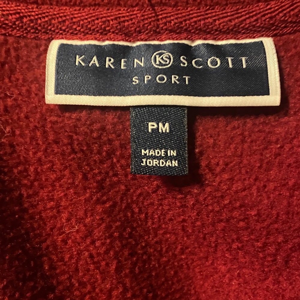 Karen Scott Sport Burgundy Fleece Vest - Picture 4 of 4